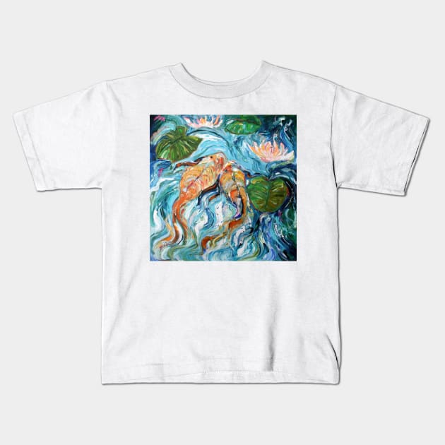 Coy fish Kids T-Shirt by Karensfineart